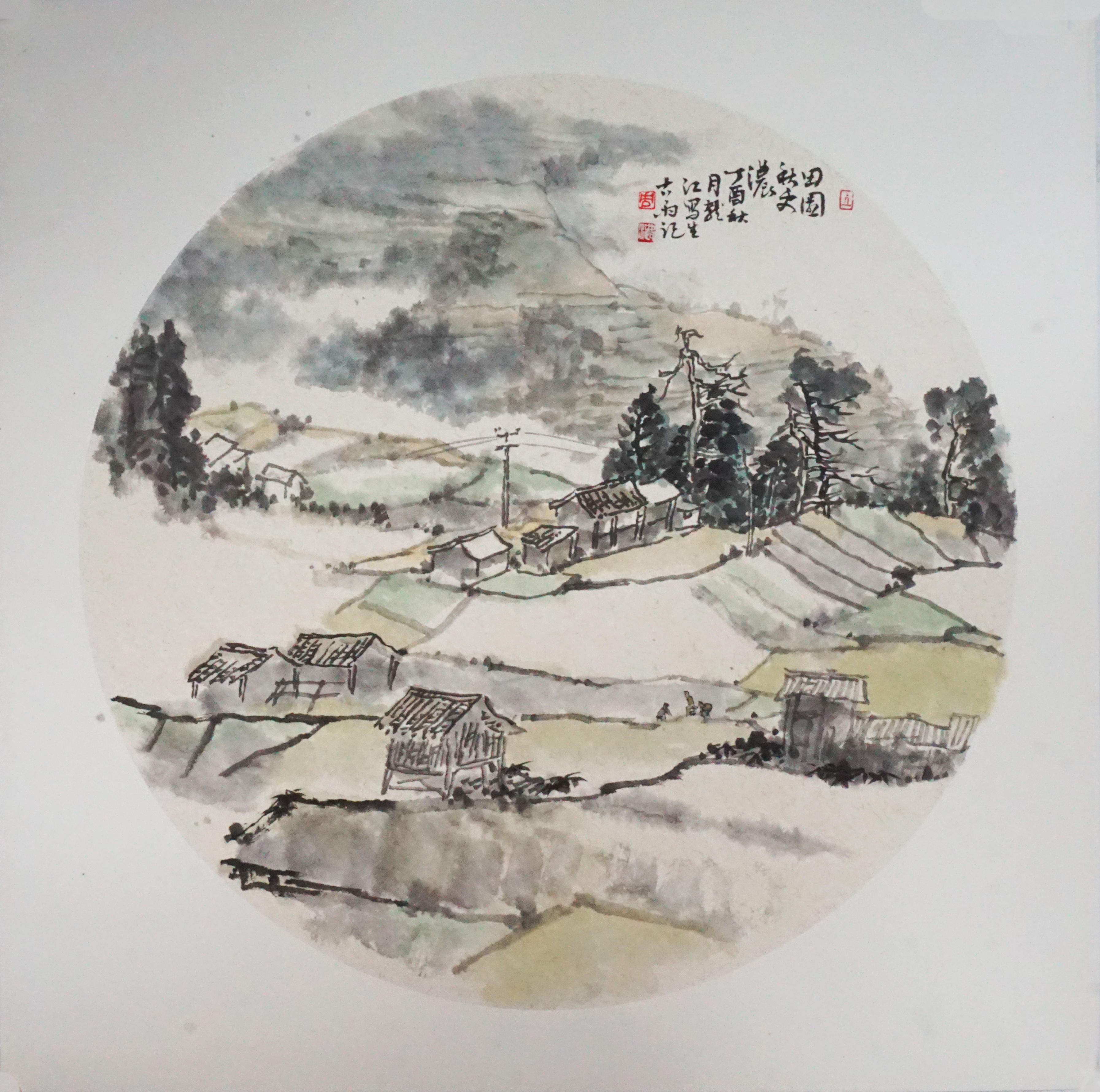 周潞《田园秋更浓》  中国画.jpg